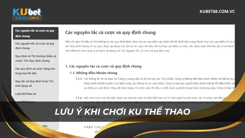 Lưu ý khi chơi Kubet