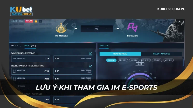 Lưu ý khi tham gia IM E-sports